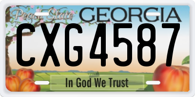 GA license plate CXG4587