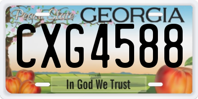 GA license plate CXG4588