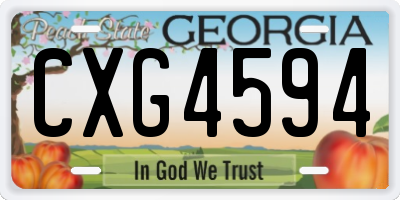 GA license plate CXG4594