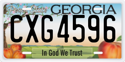 GA license plate CXG4596