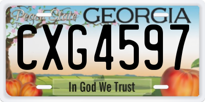GA license plate CXG4597