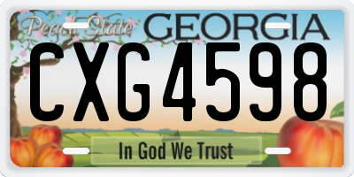 GA license plate CXG4598
