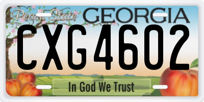 GA license plate CXG4602