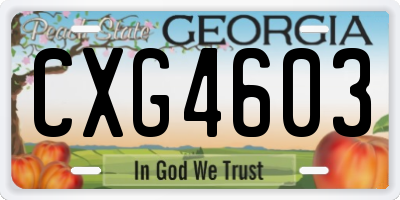 GA license plate CXG4603