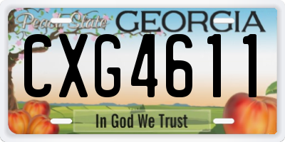 GA license plate CXG4611