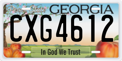 GA license plate CXG4612