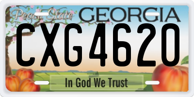 GA license plate CXG4620