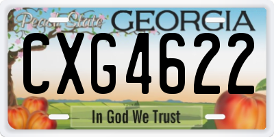 GA license plate CXG4622