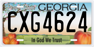 GA license plate CXG4624