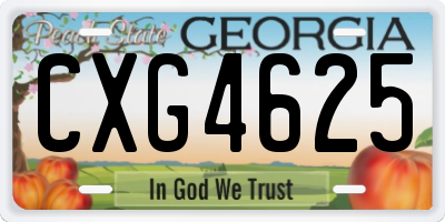 GA license plate CXG4625