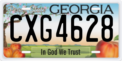 GA license plate CXG4628