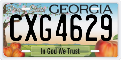 GA license plate CXG4629