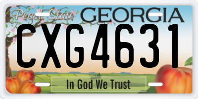 GA license plate CXG4631