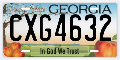 GA license plate CXG4632