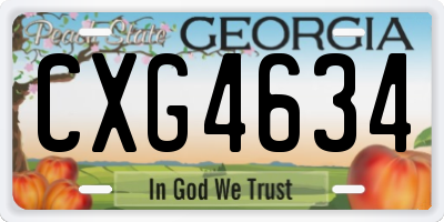 GA license plate CXG4634
