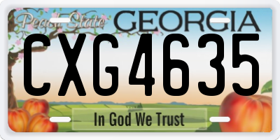 GA license plate CXG4635