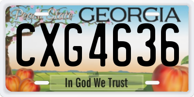 GA license plate CXG4636