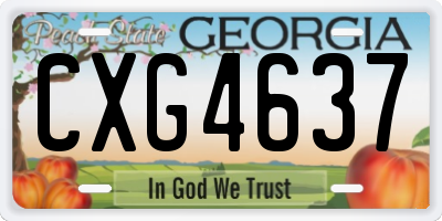 GA license plate CXG4637