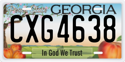 GA license plate CXG4638