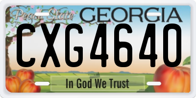 GA license plate CXG4640