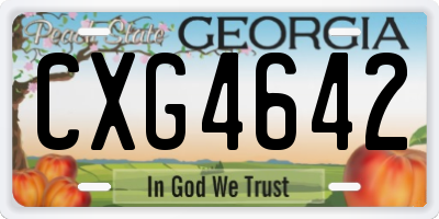 GA license plate CXG4642