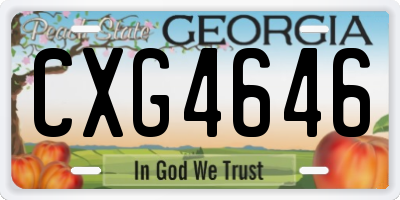 GA license plate CXG4646