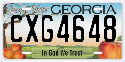 GA license plate CXG4648