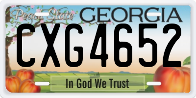 GA license plate CXG4652
