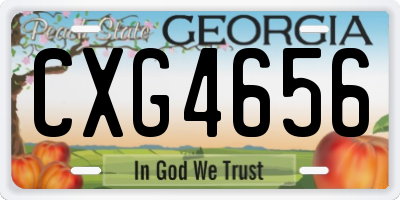GA license plate CXG4656