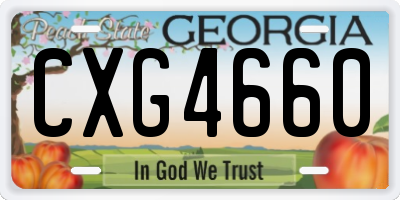 GA license plate CXG4660