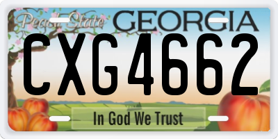 GA license plate CXG4662