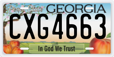 GA license plate CXG4663