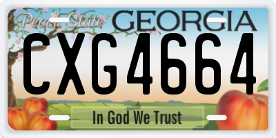 GA license plate CXG4664