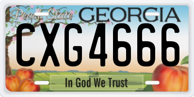 GA license plate CXG4666