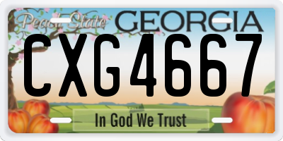 GA license plate CXG4667
