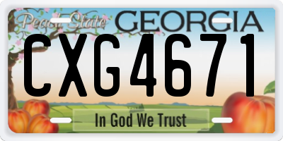 GA license plate CXG4671