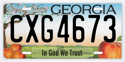 GA license plate CXG4673
