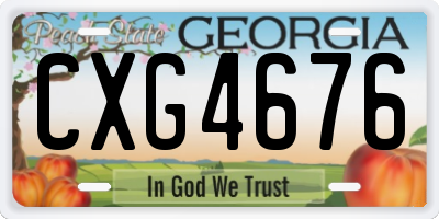 GA license plate CXG4676