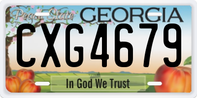 GA license plate CXG4679