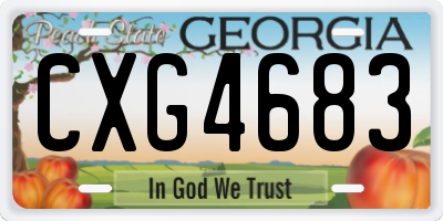 GA license plate CXG4683