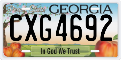 GA license plate CXG4692