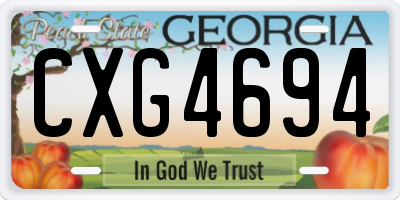 GA license plate CXG4694