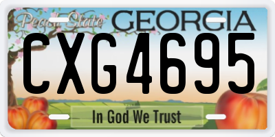 GA license plate CXG4695