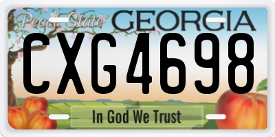 GA license plate CXG4698