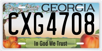 GA license plate CXG4708