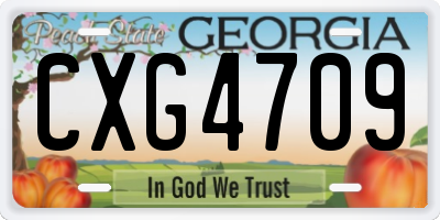 GA license plate CXG4709