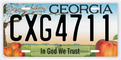GA license plate CXG4711