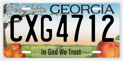 GA license plate CXG4712