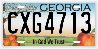 GA license plate CXG4713