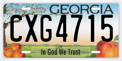 GA license plate CXG4715